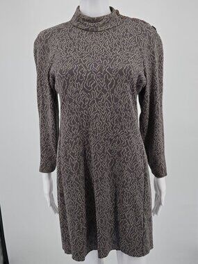 Vintage 1980s Liz Claiborne Knitwear Abstract Squiggle Cotton Mini Dress (4)